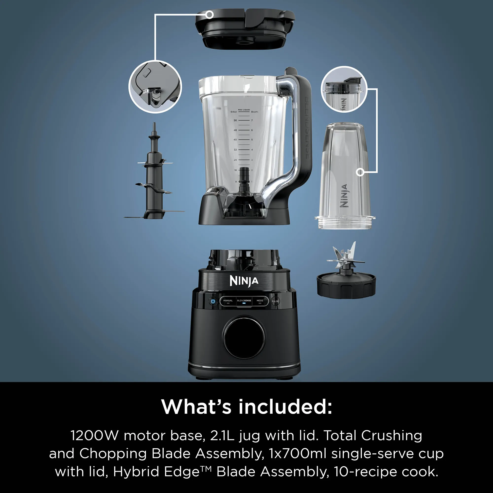 Ninja Detect Duo Power Blender Pro + Single Serve 12 Ninja Detect Duo Power Blender Pro + Single Serve